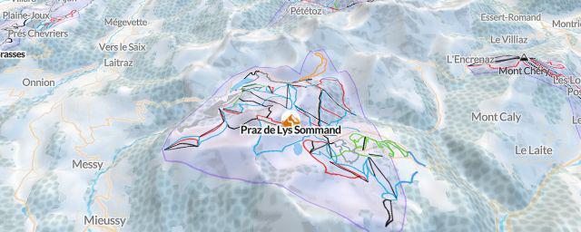 Piste map of the resort Praz de Lys Sommand