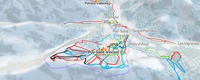 Piste map of the resort Puy-Saint-Vincent