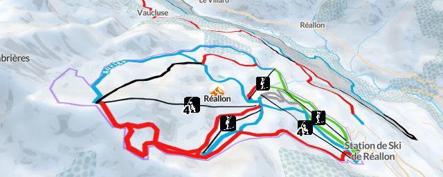 Piste map of the resort Réallon