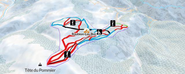 Piste map of the resort Roubion-Les-Buisses