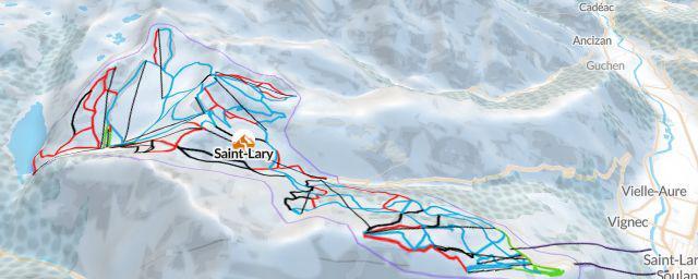 Piste map of the resort Saint-Lary
