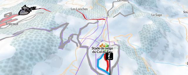 Piste map of the resort Stade de neige du Col du Feu