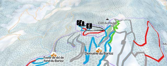 Piste map of the resort Stade des Neiges du Barioz