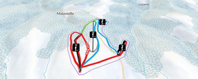 Piste map of the resort Station de ski Bleymard Mont Lozère