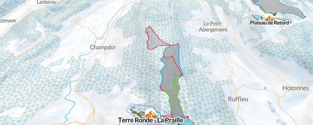 Piste map of the resort Terre Ronde - La Praille