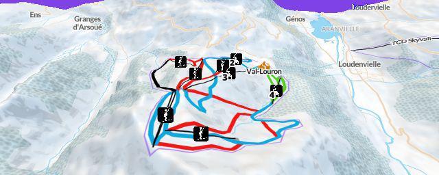 Piste map of the resort Val-Louron
