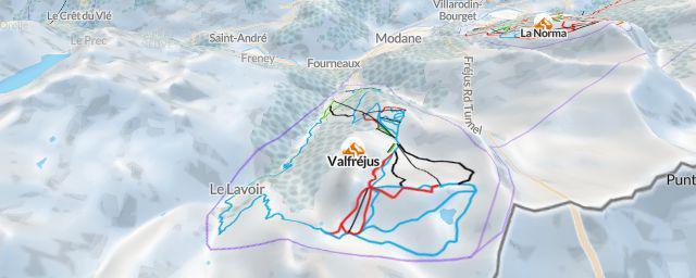 Piste map of the resort Valfréjus