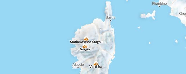 Piste map of the region Haute-Corse