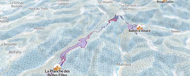 Piste map of the resort La Planche-des-Belles-Filles