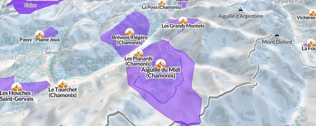 Piste map of the resort Aiguille du Midi (Chamonix)