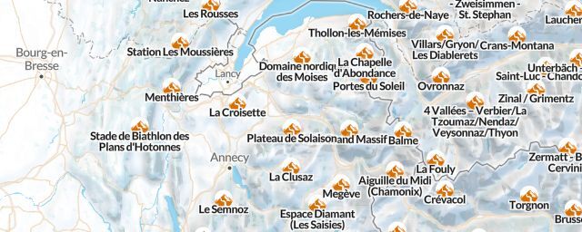 Piste map of the region Haute-Savoie