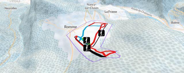 Piste map of the resort Romme