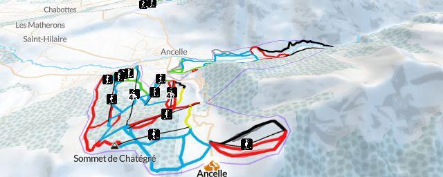 Piste map of the resort Ancelle