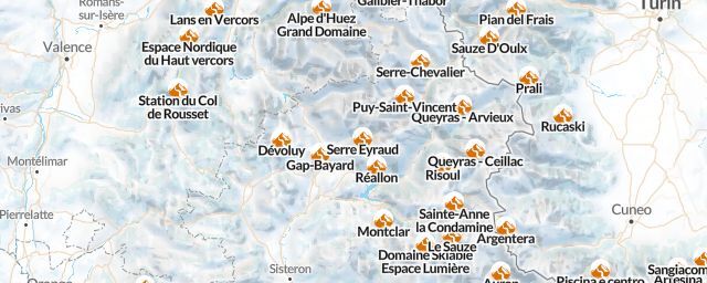 Piste map of the region Hautes-Alpes