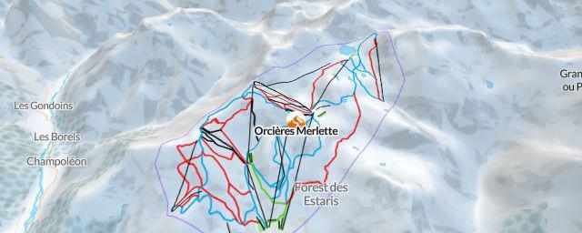 Piste map of the resort Orcières Merlette