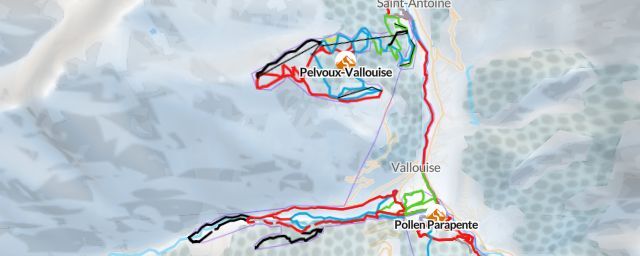 Piste map of the resort Pollen Parapente