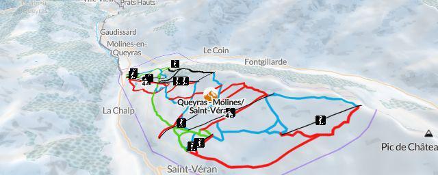 Piste map of the resort Queyras - Molines/Saint-Véran