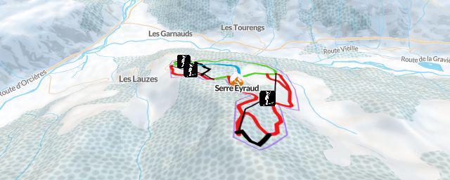 Piste map of the resort Serre Eyraud