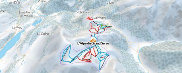 Piste map of the resort L'Alpe du Grand Serre