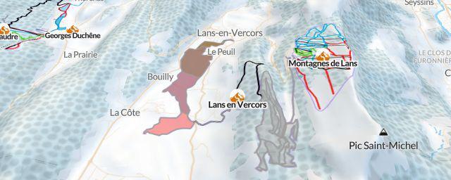 Piste map of the resort Lans en Vercors
