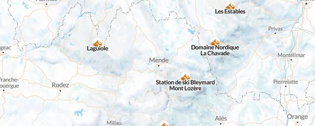 Piste map of the region Lozère