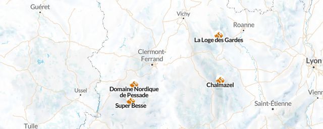 Piste map of the region Puy-de-Dôme