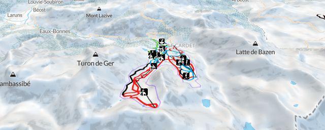 Piste map of the resort Gourette