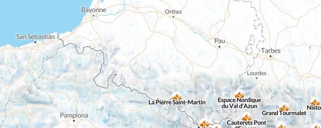 Piste map of the region Pyrénées-Atlantiques