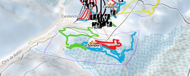 Piste map of the resort Le Somport