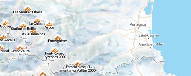 Piste map of the region Pyrénées-Orientales