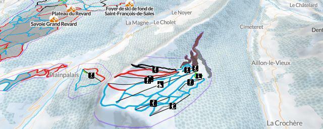Piste map of the resort Aillon-Margériaz