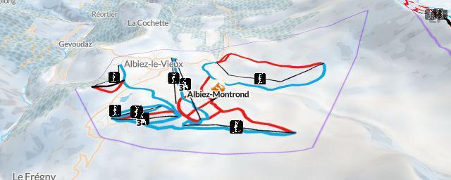 Piste map of the resort Albiez-Montrond