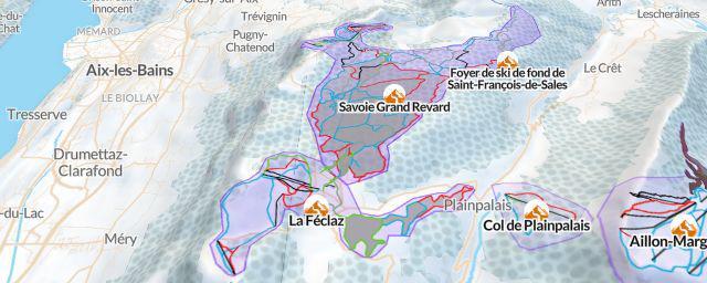 Piste map of the resort La Féclaz