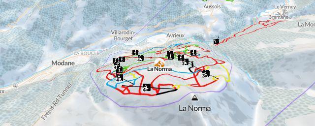 Piste map of the resort La Norma