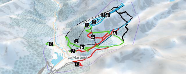 Piste map of the resort Pralognan-la-Vanoise