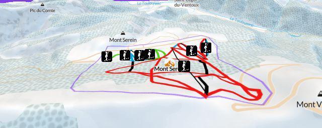 Piste map of the resort Mont Serein