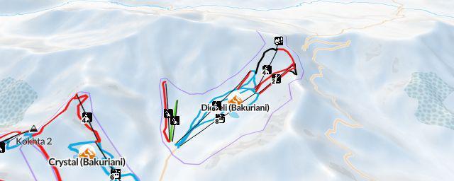 Piste map of the resort Didveli (Bakuriani)
