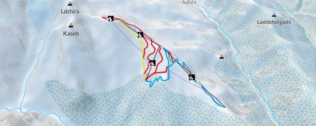 Piste map of the resort Tetnuldi