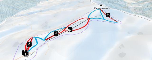 Piste map of the resort Kaimaktsalan