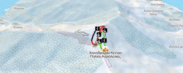Piste map of the resort Χιονοδρομικό Κέντρο Πηλίου Αγριόλευκες