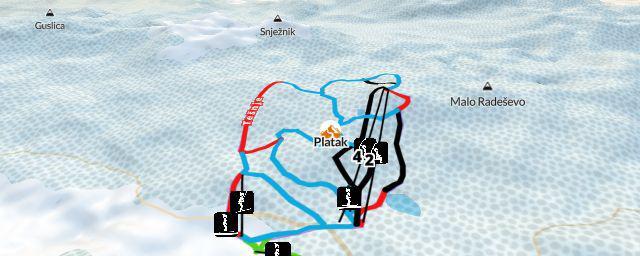 Piste map of the resort Platak