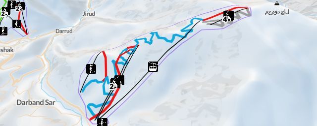 Piste map of the resort Darbandsar Ski Resort