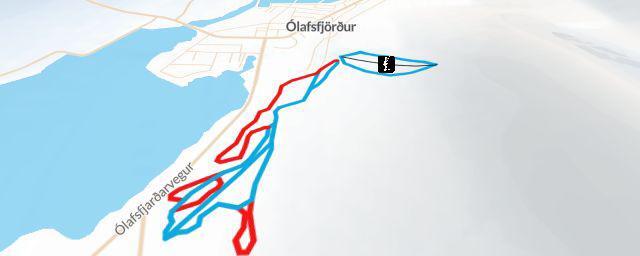 Piste map of the resort Skíðasvæðið í Tindaöxl