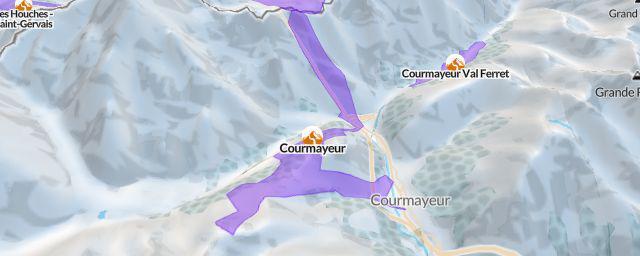 Piste map of the resort Courmayeur