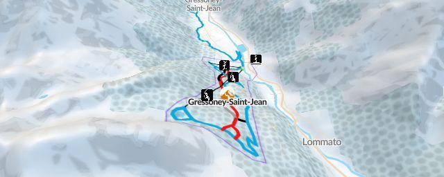 Piste map of the resort Gressoney-Saint-Jean