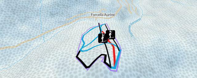Piste map of the resort Forcella Aurine