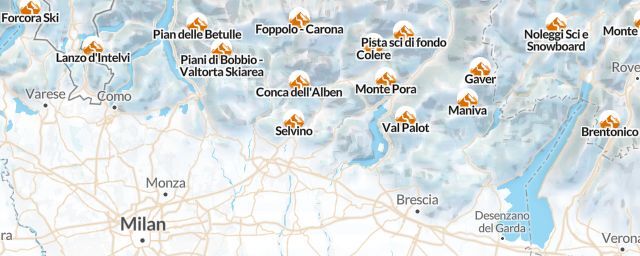 Piste map of the region Bergamo