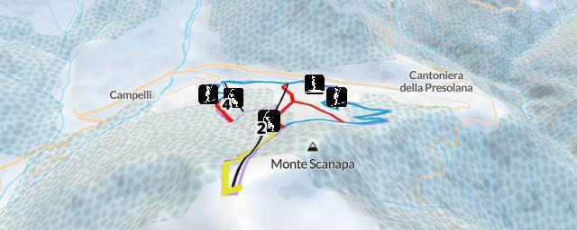 Piste map of the resort Presolana