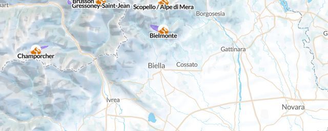 Piste map of the region Biella