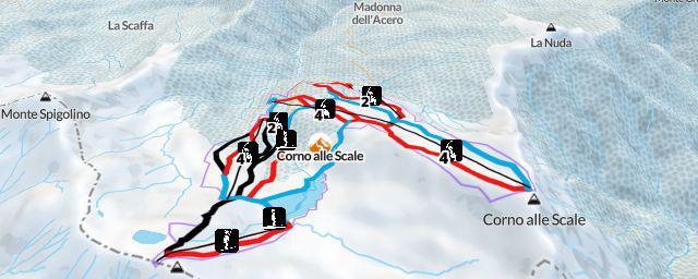 Piste map of the resort Corno alle Scale